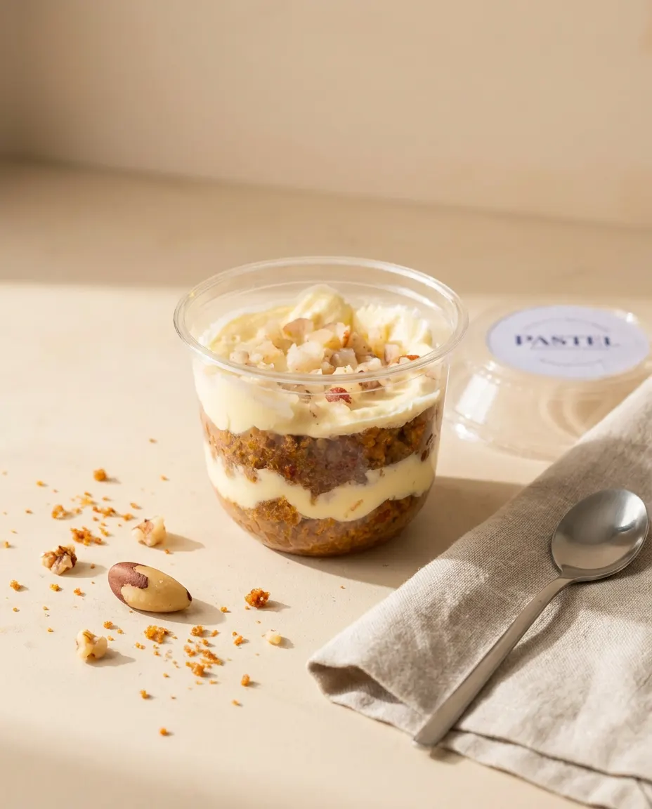 Postre en vaso de zanahoria