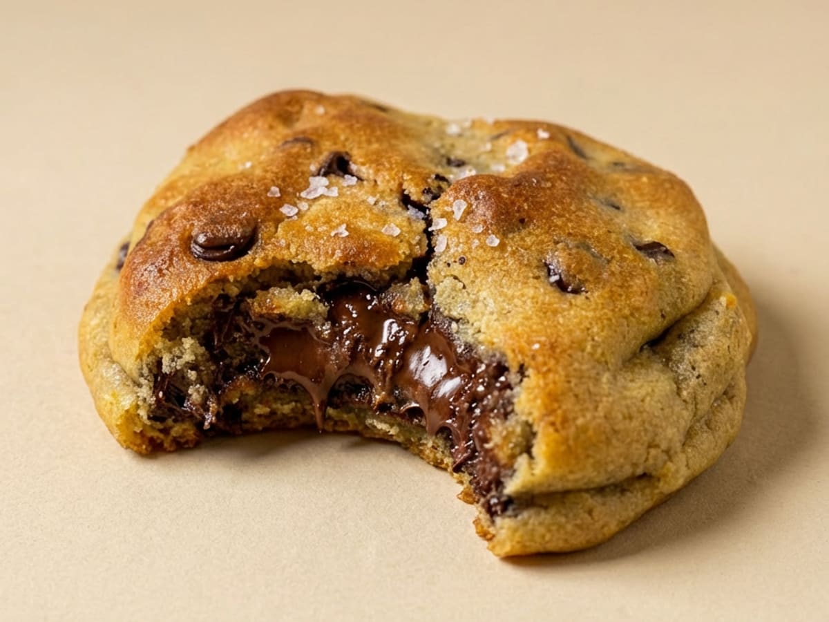 Galletas con chips de chocolate recién horneadas sobre un plato