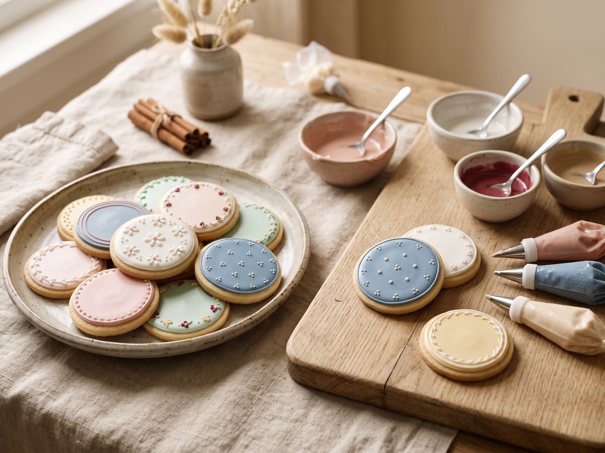 Galletas decoradas con glaseado real de colores